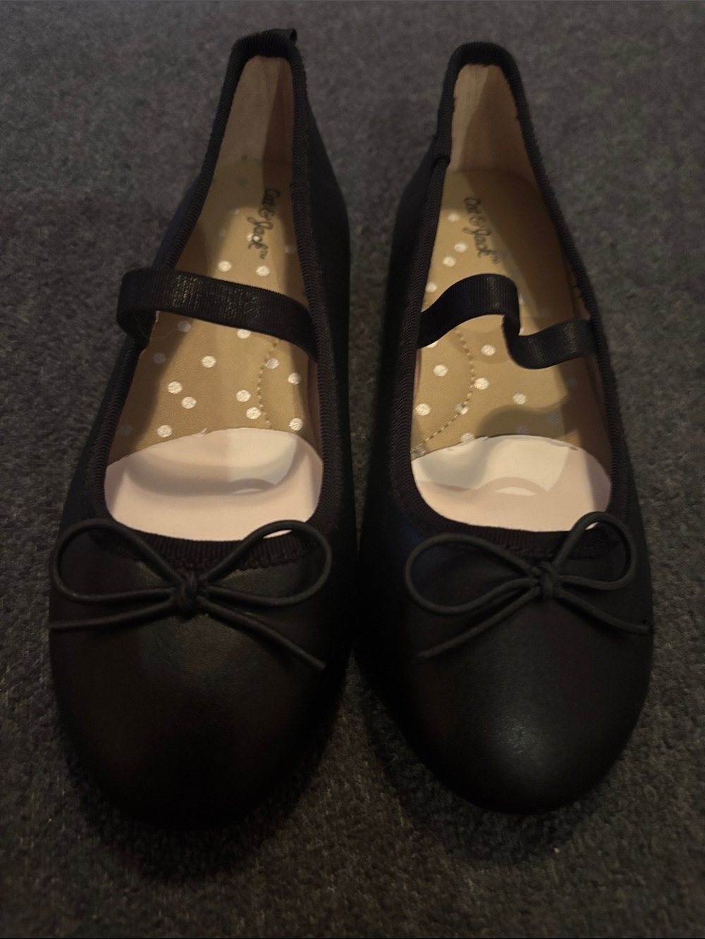 NWOT Cat & Jack Girls Nora Black Mary Jane Ballet Flats with Bow